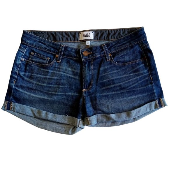 PAIGE Jimmy Jimmy Short Denim  sz 27  Rolled cuff  Stretch  Made USA  Ringo  GUC - Picture 1 of 8